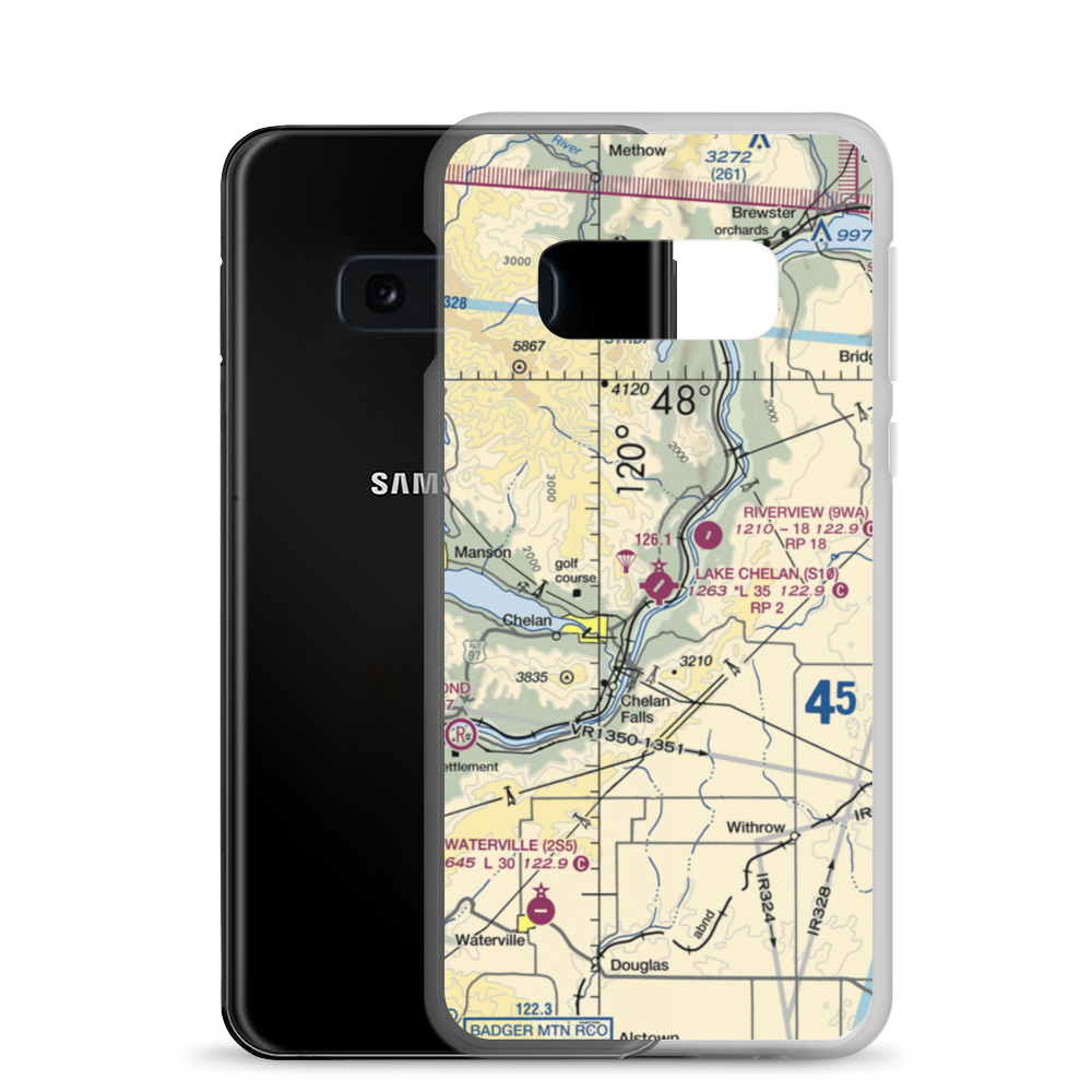 Lake Chelan Airport (S10) VFR Sectional Samsung Case Samsung Galaxy S10e model shown