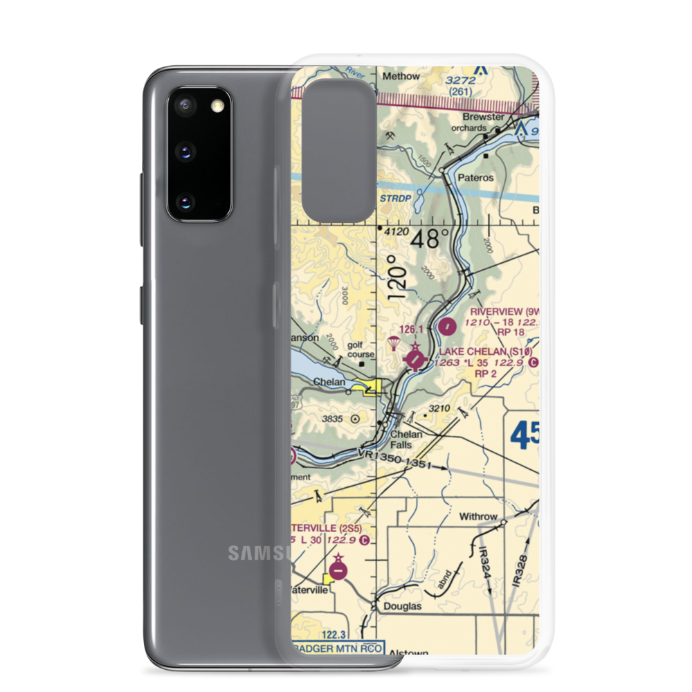 Lake Chelan Airport (S10) VFR Sectional Samsung Case Samsung Galaxy S20 model shown