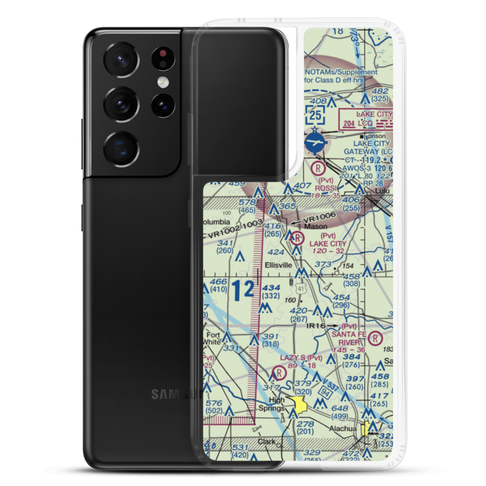 Lake City Airpark (FL27) VFR Sectional Samsung Case Samsung Galaxy S21 Ultra model shown