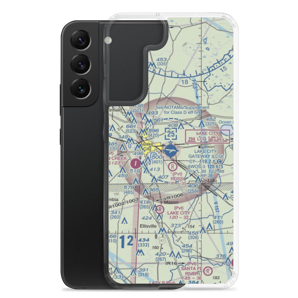 Lake City Gateway Airport (LCQ) VFR Sectional Samsung Case Samsung Galaxy S22 Plus model shown