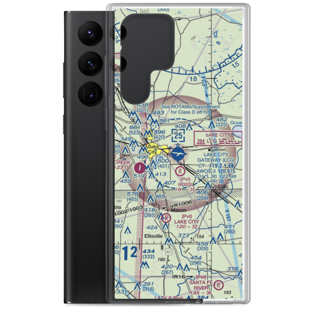 Lake City Gateway Airport (LCQ) VFR Sectional Samsung Case Samsung Galaxy S22 Ultra model shown