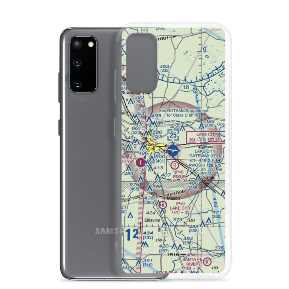 Lake City Gateway Airport (LCQ) VFR Sectional Samsung Case Samsung Galaxy S20 model shown
