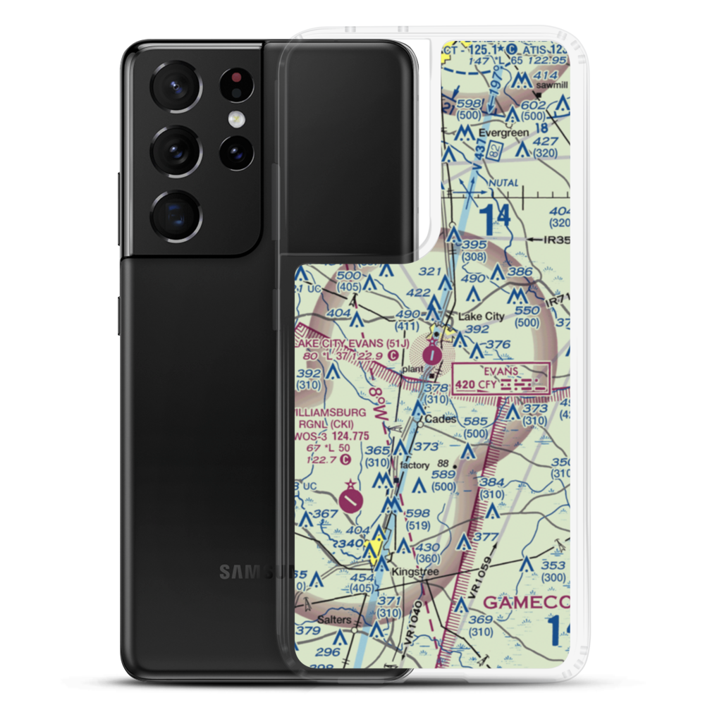 Lake City Municipal CJ Evans Field (51J) VFR Sectional Samsung Case Samsung Galaxy S21 Ultra model shown