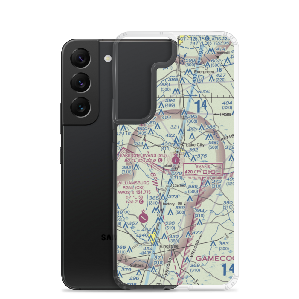 Lake City Municipal CJ Evans Field (51J) VFR Sectional Samsung Case Samsung Galaxy S22 model shown