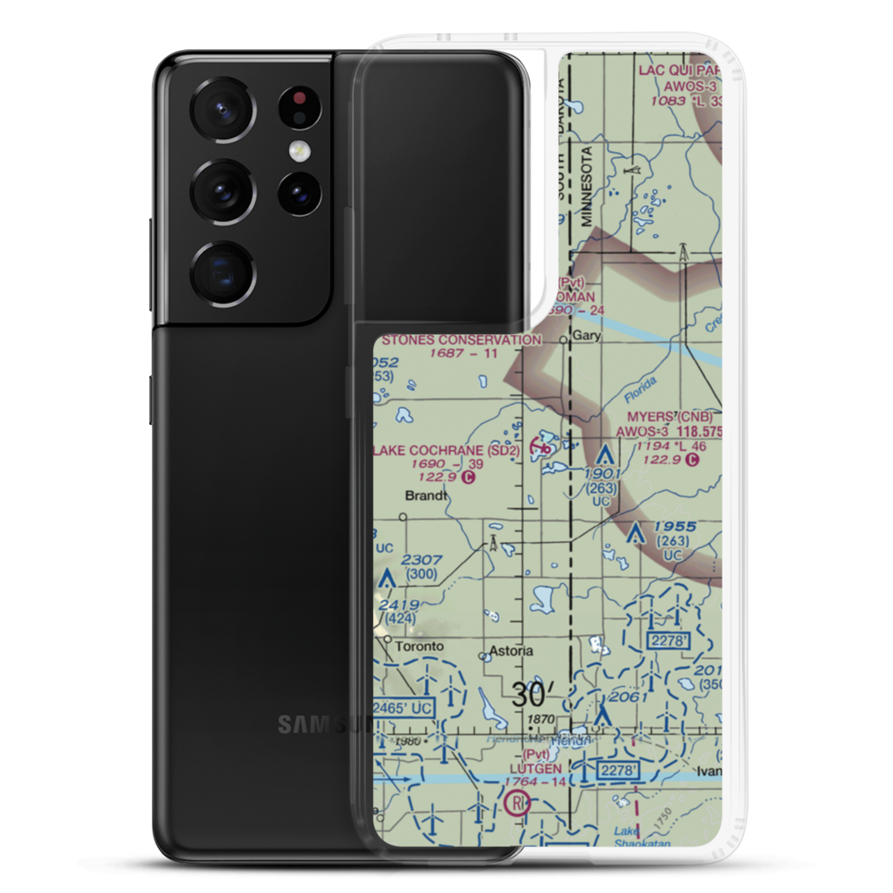 Lake Cochrane Seaplane Base (SD2) VFR Sectional Samsung Case Samsung Galaxy S21 Ultra model shown