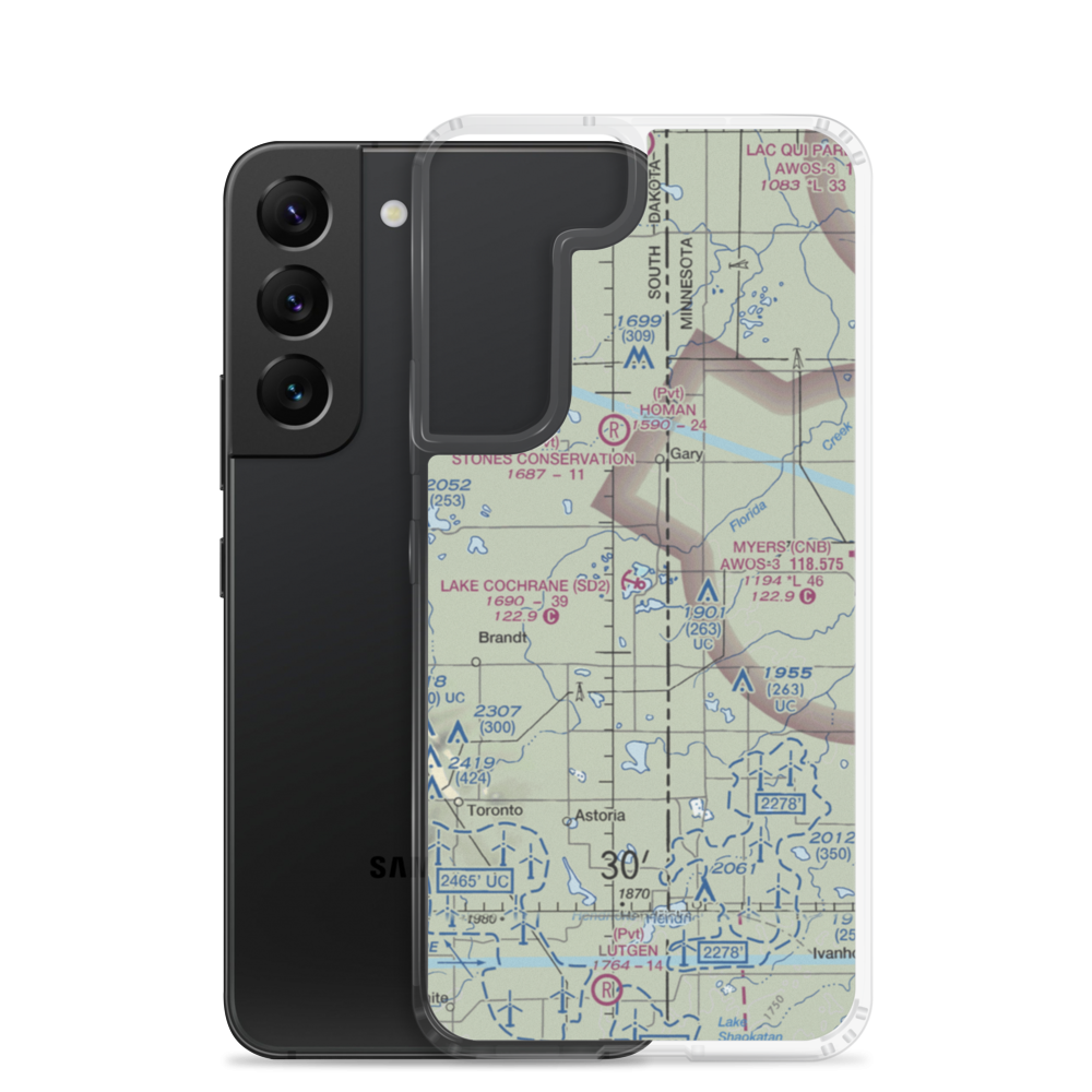 Lake Cochrane Seaplane Base (SD2) VFR Sectional Samsung Case Samsung Galaxy S22 model shown
