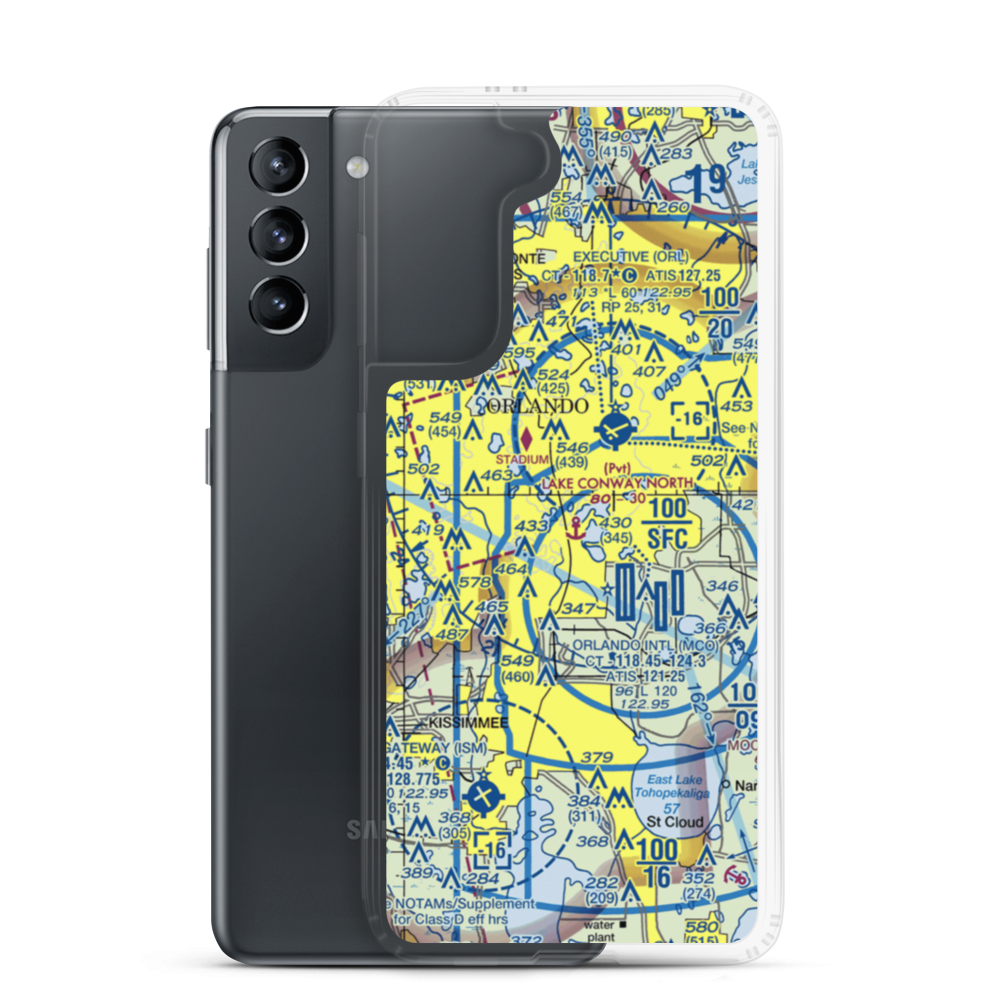 Lake Conway North Seaplane Base (91FL) VFR Sectional Samsung Case Samsung Galaxy S21 model shown