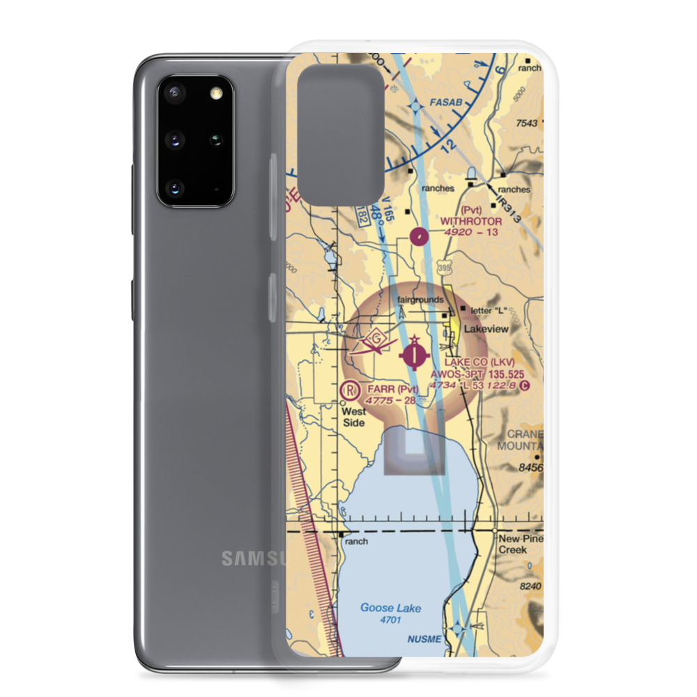 Lake County Airport (LKV) VFR Sectional Samsung Case Samsung Galaxy S20 Plus model shown
