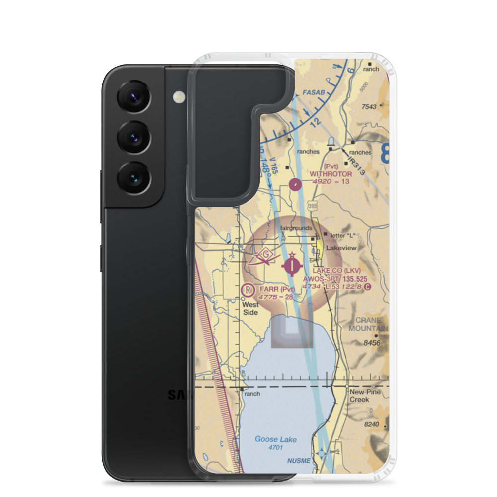Lake County Airport (LKV) VFR Sectional Samsung Case Samsung Galaxy S22 model shown