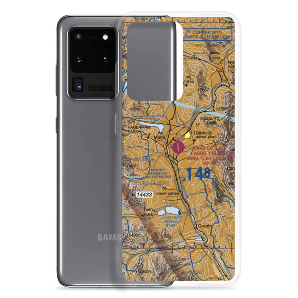 Lake County Airport (LXV) VFR Sectional Samsung Case Samsung Galaxy S20 Ultra model shown