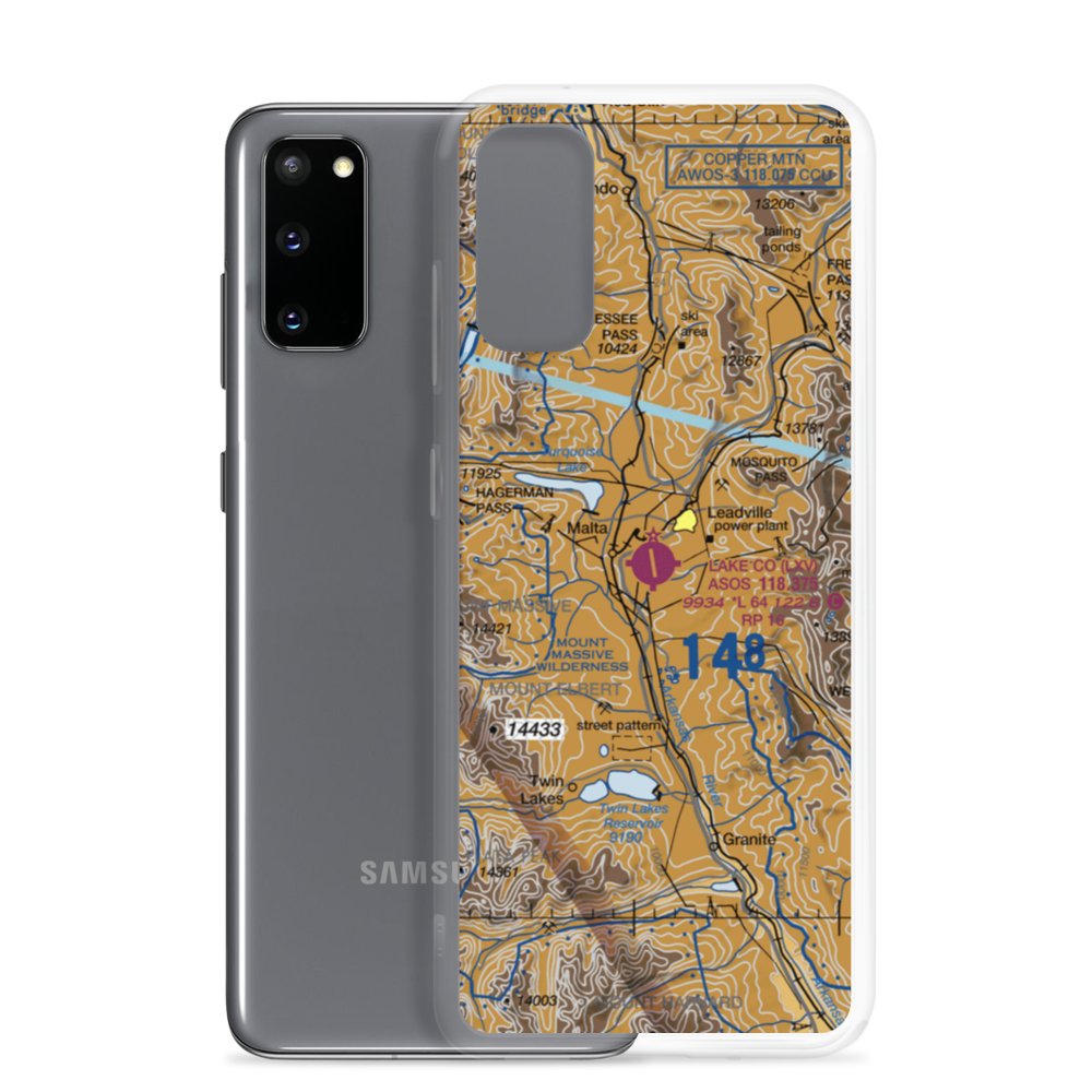 Lake County Airport (LXV) VFR Sectional Samsung Case Samsung Galaxy S20 model shown