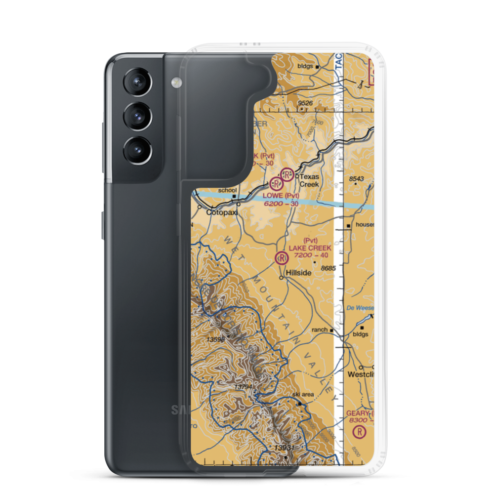 Lake Creek Ranch Airport (92CO) VFR Sectional Samsung Case Samsung Galaxy S21 model shown