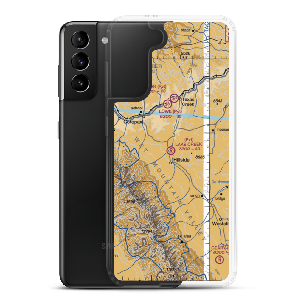 Lake Creek Ranch Airport (92CO) VFR Sectional Samsung Case Samsung Galaxy S21 Plus model shown