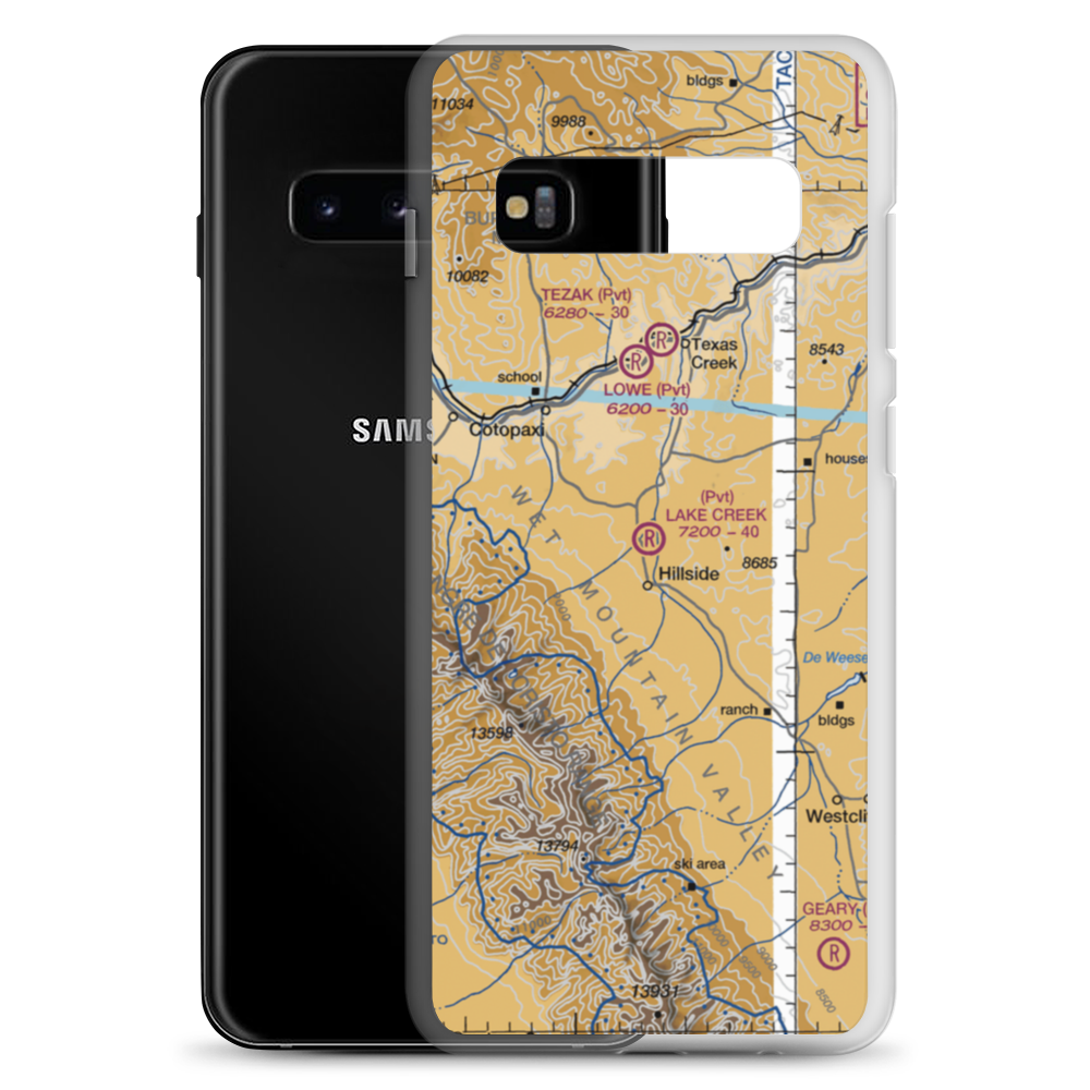 Lake Creek Ranch Airport (92CO) VFR Sectional Samsung Case Samsung Galaxy S10+ model shown