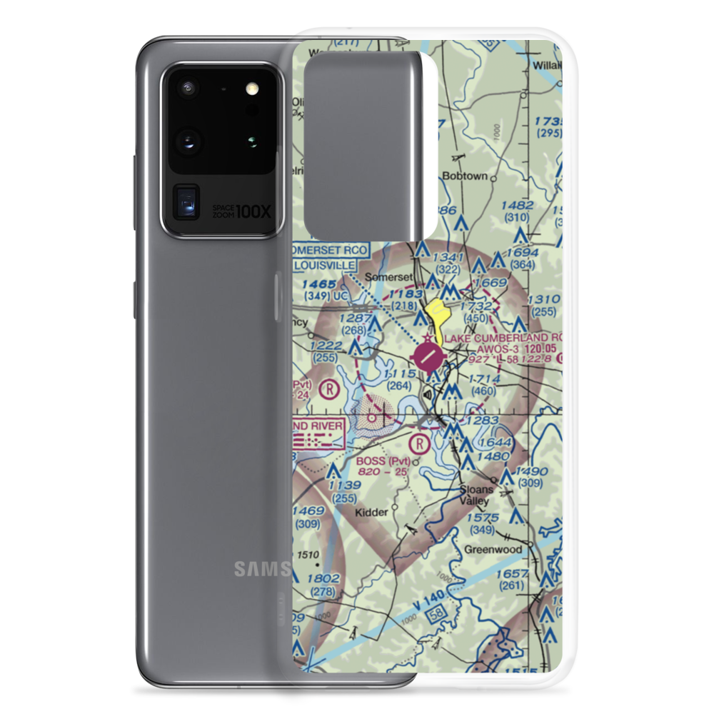 Lake Cumberland Regional Airport (SME) VFR Sectional Samsung Case Samsung Galaxy S20 Ultra model shown