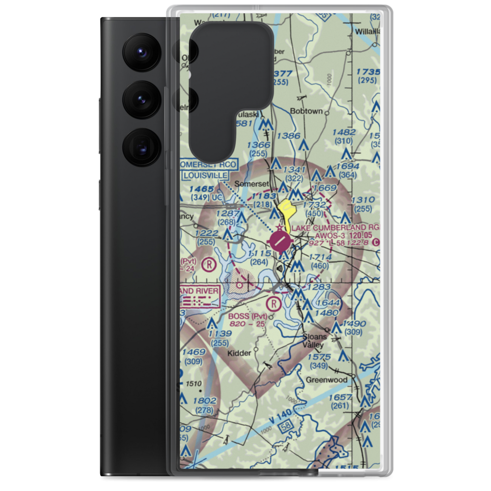 Lake Cumberland Regional Airport (SME) VFR Sectional Samsung Case Samsung Galaxy S22 Ultra model shown