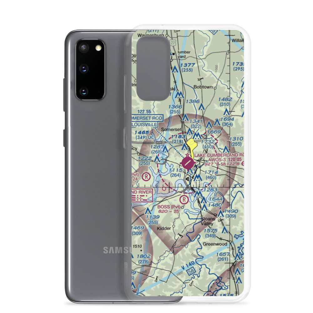Lake Cumberland Regional Airport (SME) VFR Sectional Samsung Case Samsung Galaxy S20 model shown