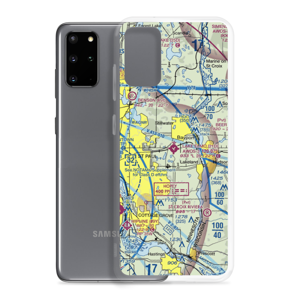 Lake Elmo Airport (21D) VFR Sectional Samsung Case Samsung Galaxy S20 Plus model shown