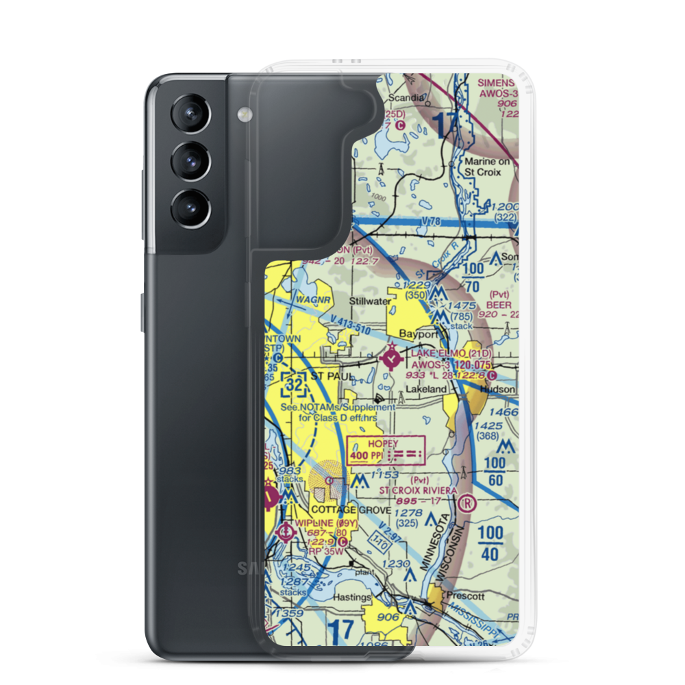Lake Elmo Airport (21D) VFR Sectional Samsung Case Samsung Galaxy S21 model shown