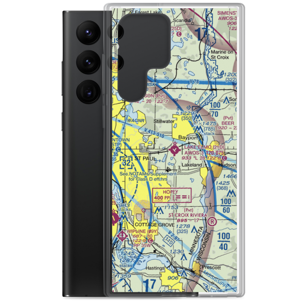Lake Elmo Airport (21D) VFR Sectional Samsung Case Samsung Galaxy S22 Ultra model shown