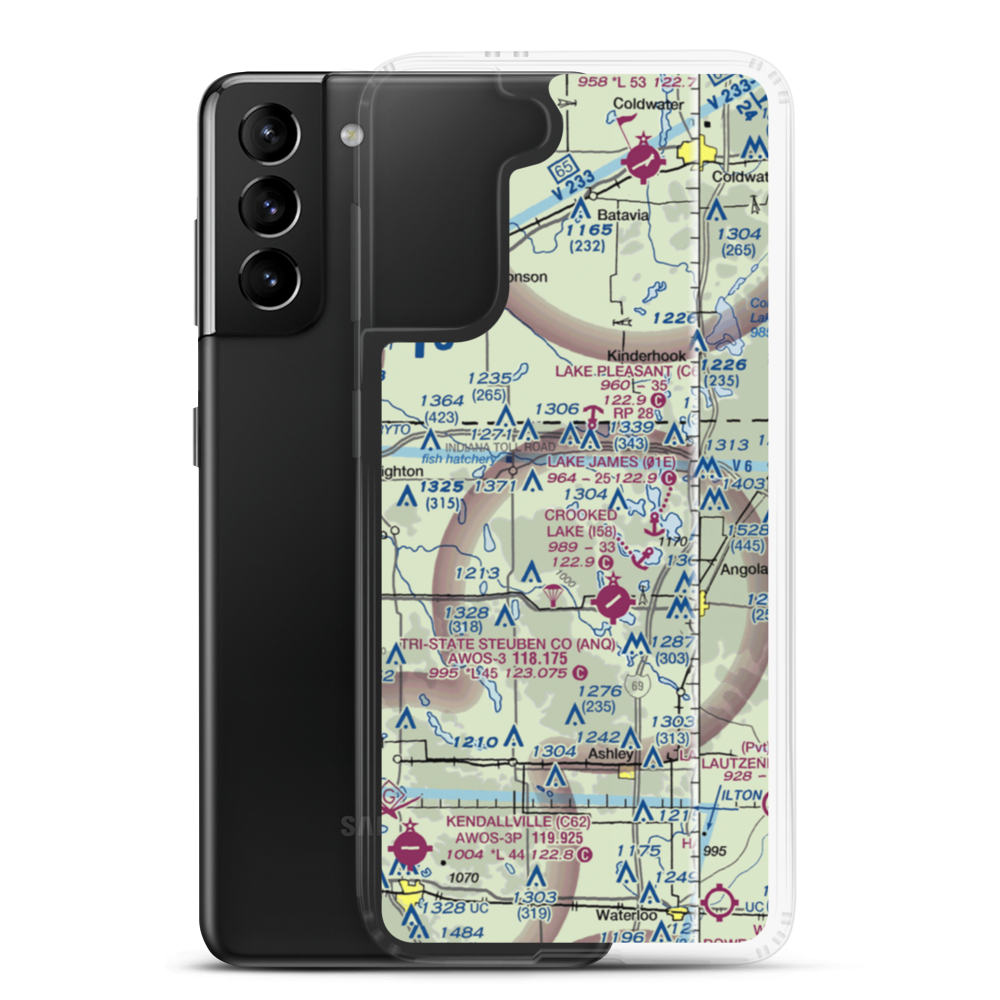 Lake Gage Seaplane Base (04IN) VFR Sectional Samsung Case Samsung Galaxy S21 Plus model shown
