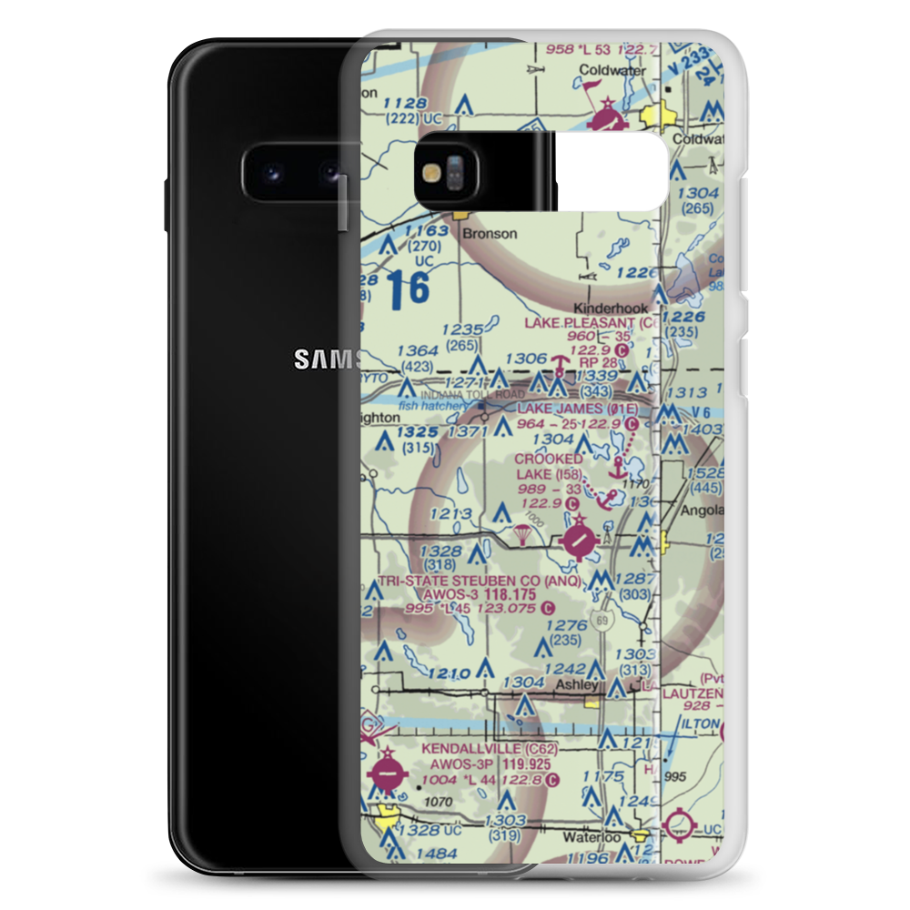 Lake Gage Seaplane Base (04IN) VFR Sectional Samsung Case Samsung Galaxy S10+ model shown