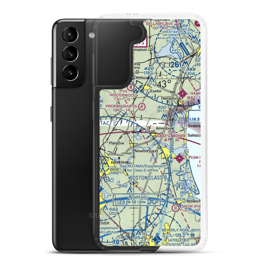 Lake Gardner Seaplane Base (6MA0) VFR Sectional Samsung Case Samsung Galaxy S21 Plus model shown