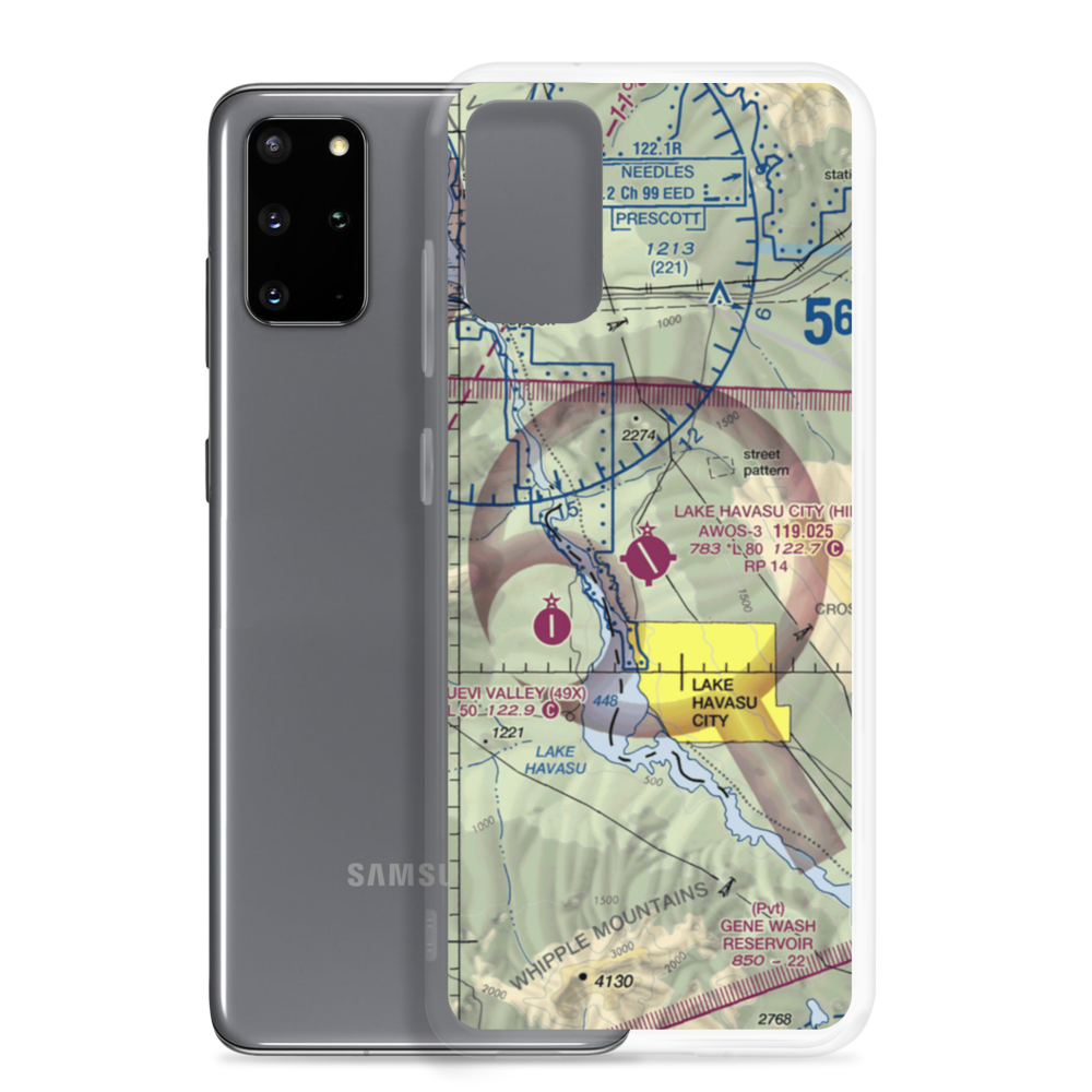 Lake Havasu City Airport (HII) VFR Sectional Samsung Case Samsung Galaxy S20 Plus model shown