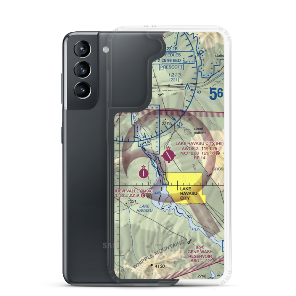 Lake Havasu City Airport (HII) VFR Sectional Samsung Case Samsung Galaxy S21 model shown