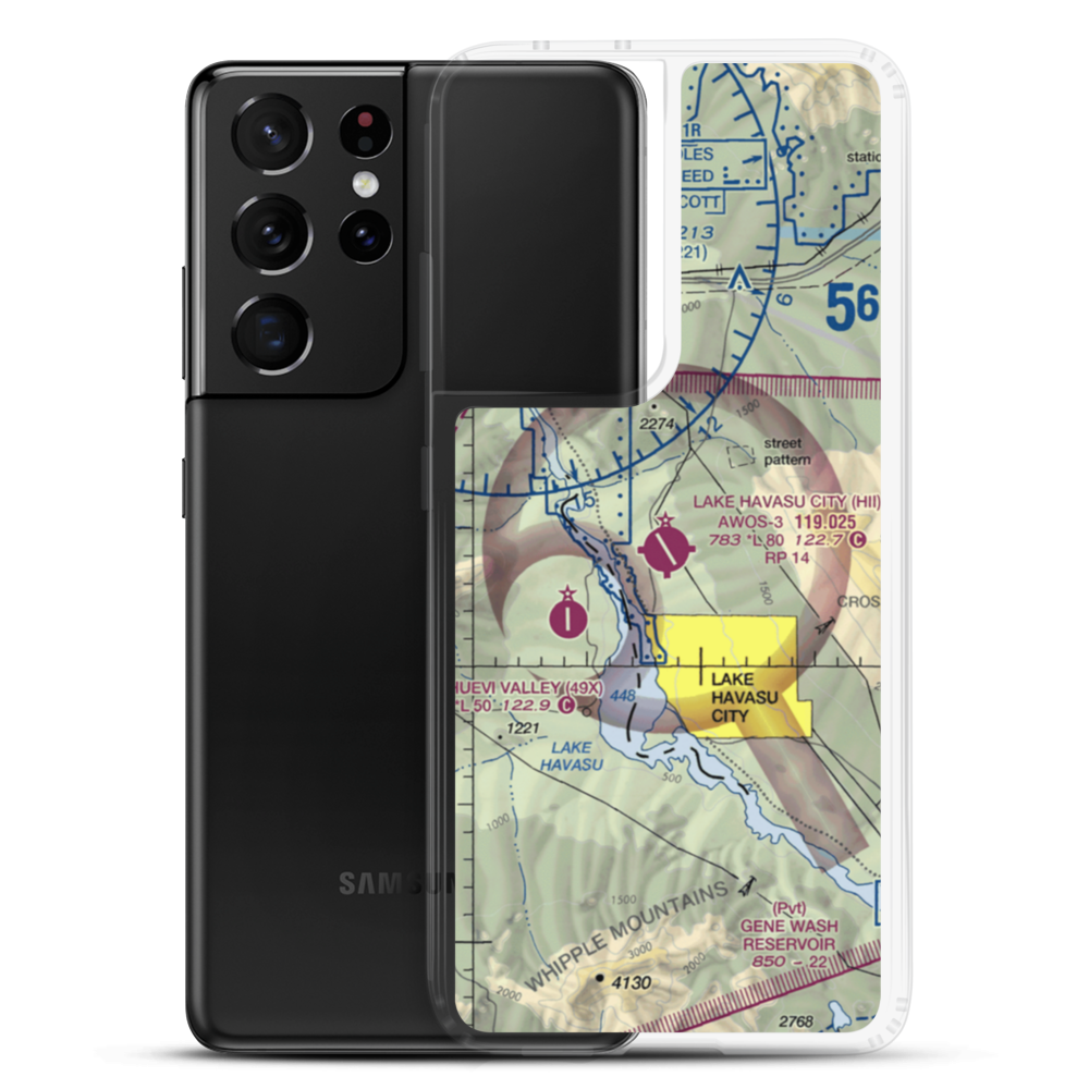 Lake Havasu City Airport (HII) VFR Sectional Samsung Case Samsung Galaxy S21 Ultra model shown