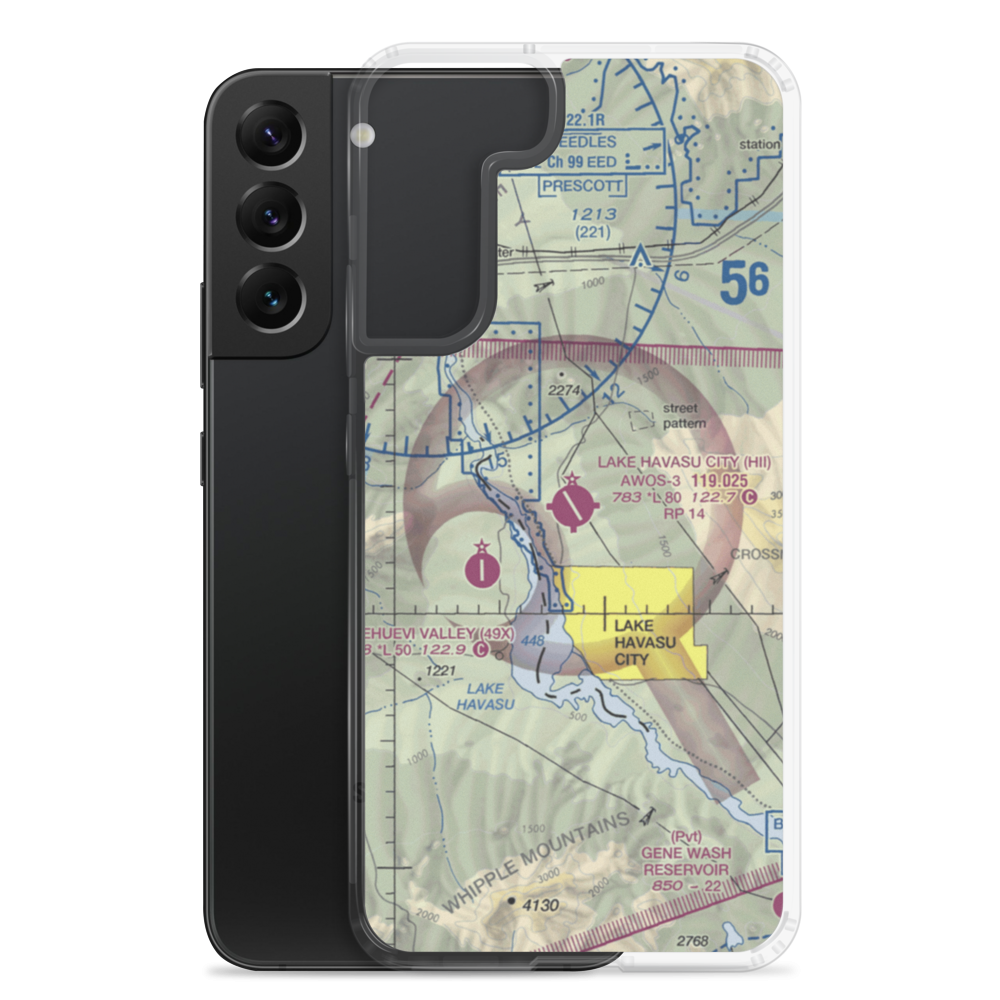 Lake Havasu City Airport (HII) VFR Sectional Samsung Case Samsung Galaxy S22 Plus model shown