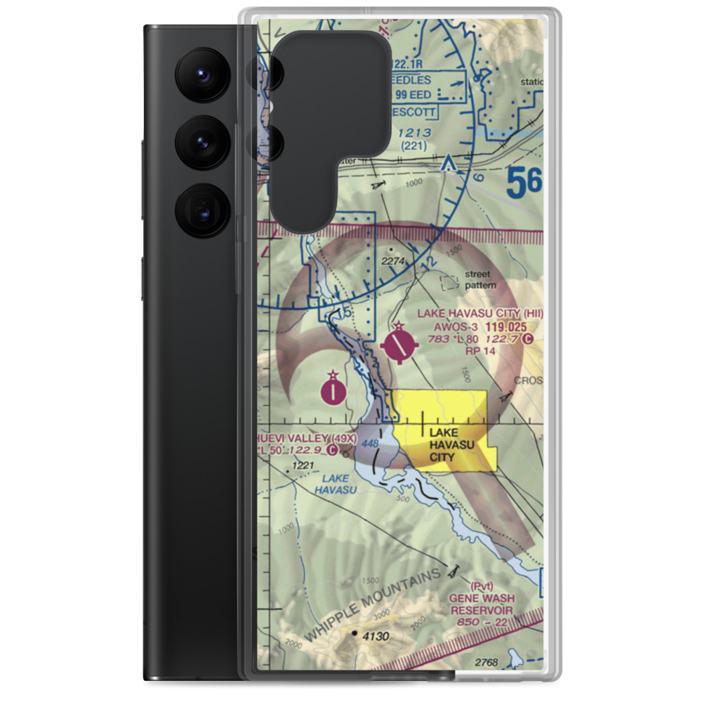 Lake Havasu City Airport (HII) VFR Sectional Samsung Case Samsung Galaxy S22 Ultra model shown