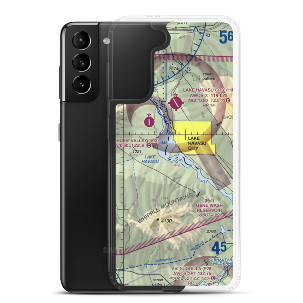 Lake Havasu City Airport (HSU) VFR Sectional Samsung Case Samsung Galaxy S21 Plus model shown