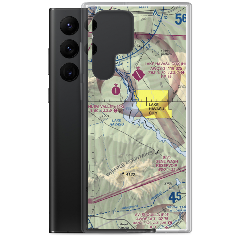 Lake Havasu City Airport (HSU) VFR Sectional Samsung Case Samsung Galaxy S22 Ultra model shown