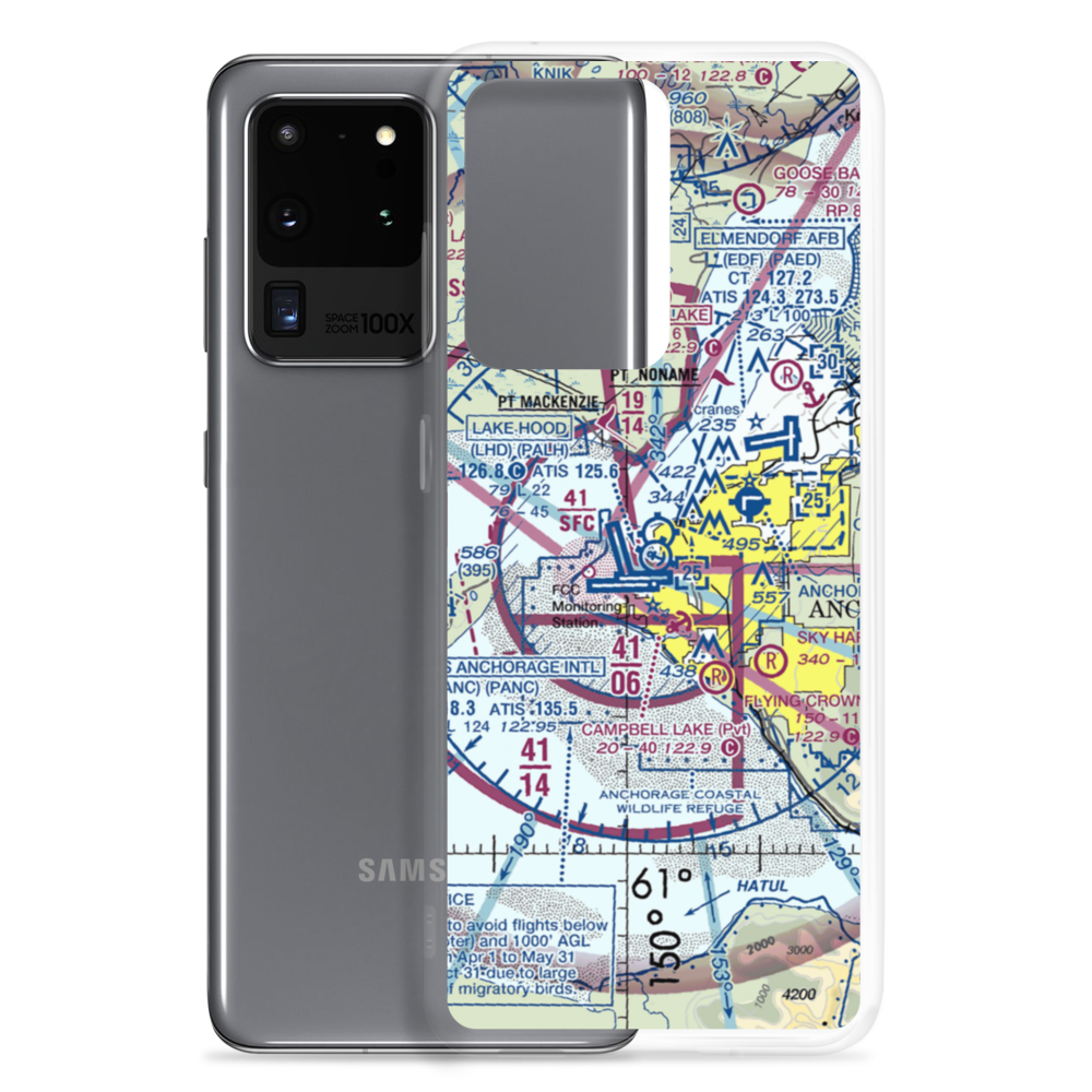 Lake Hood Airport (LHD) VFR Sectional Samsung Case Samsung Galaxy S20 Ultra model shown