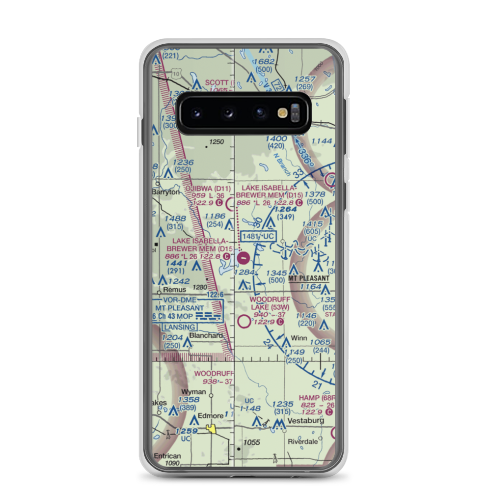 Lake Isabella Airpark (D15) VFR Sectional Samsung Case Samsung Galaxy S10 model shown