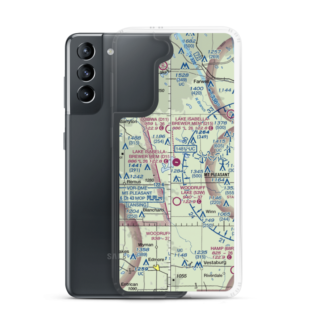 Lake Isabella Airpark (D15) VFR Sectional Samsung Case Samsung Galaxy S21 model shown