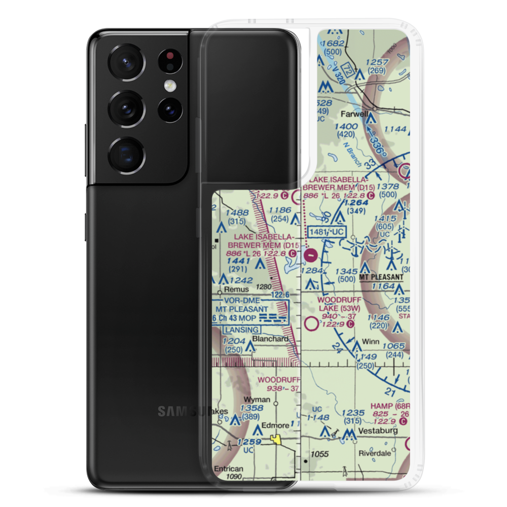 Lake Isabella Airpark (D15) VFR Sectional Samsung Case Samsung Galaxy S21 Ultra model shown
