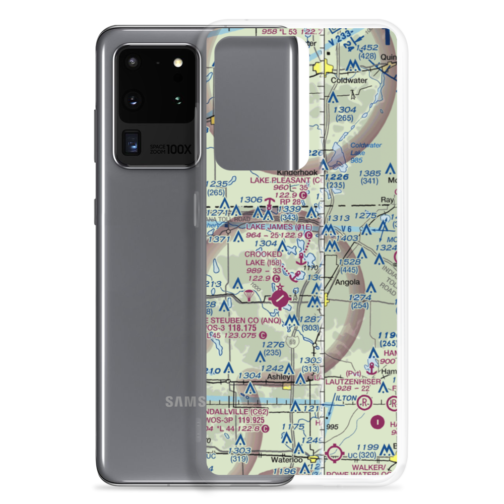 Lake James Seaplane Base (01E) VFR Sectional Samsung Case Samsung Galaxy S20 Ultra model shown
