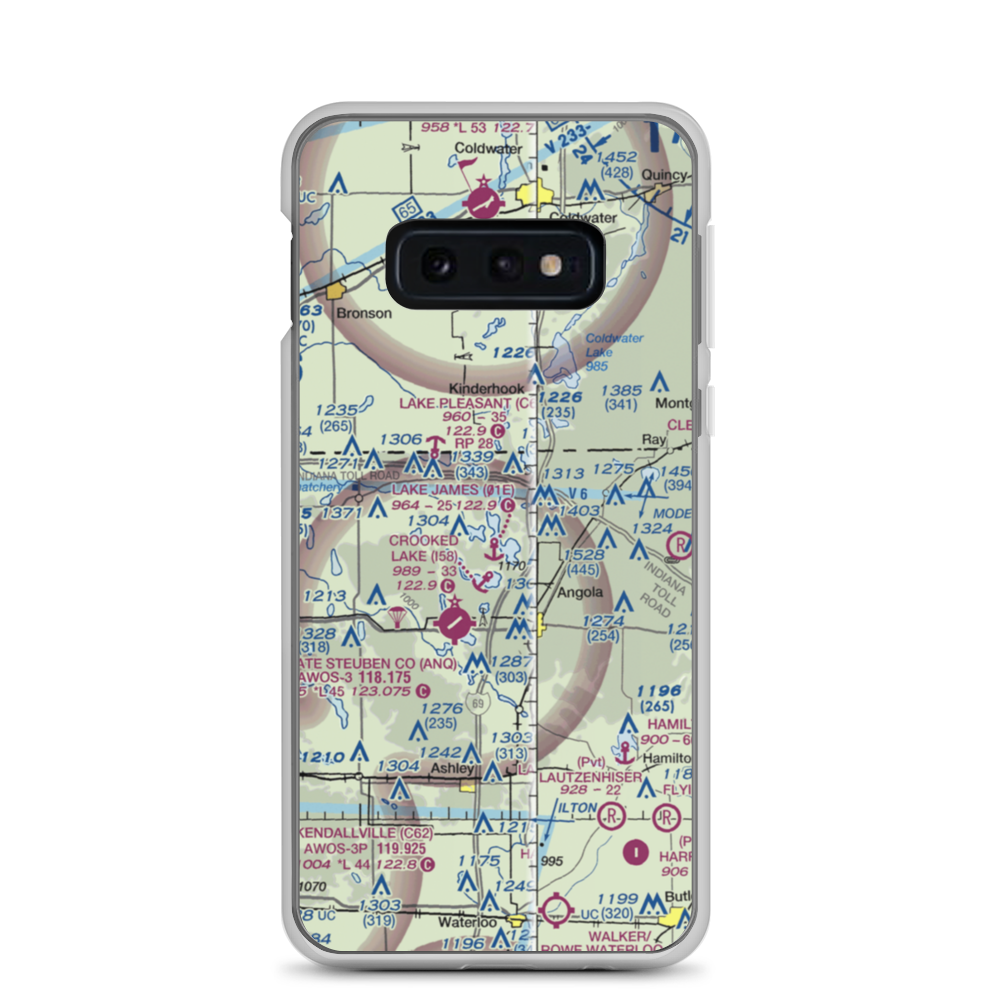 Lake James Seaplane Base (01E) VFR Sectional Samsung Case Samsung Galaxy S10e model shown