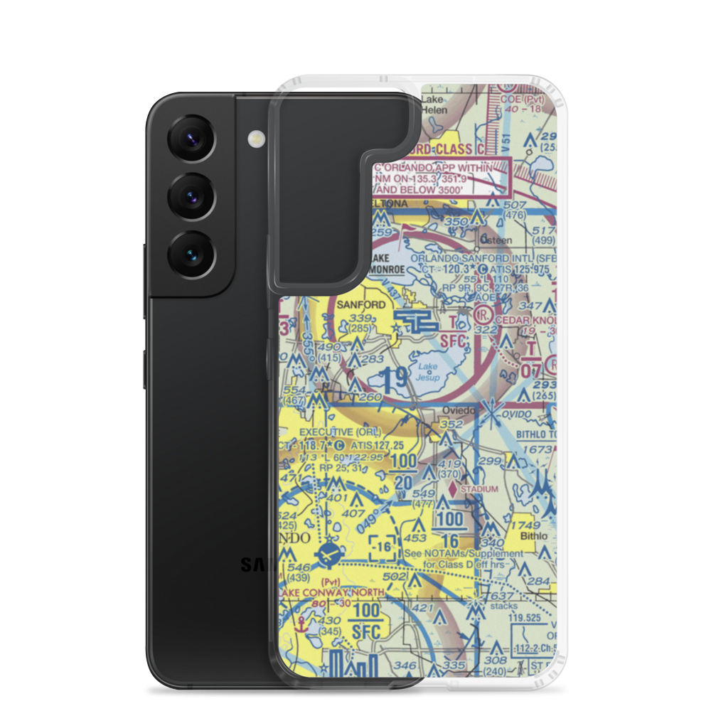 Lake Jessup Seaplane Base (98FD) VFR Sectional Samsung Case Samsung Galaxy S22 model shown