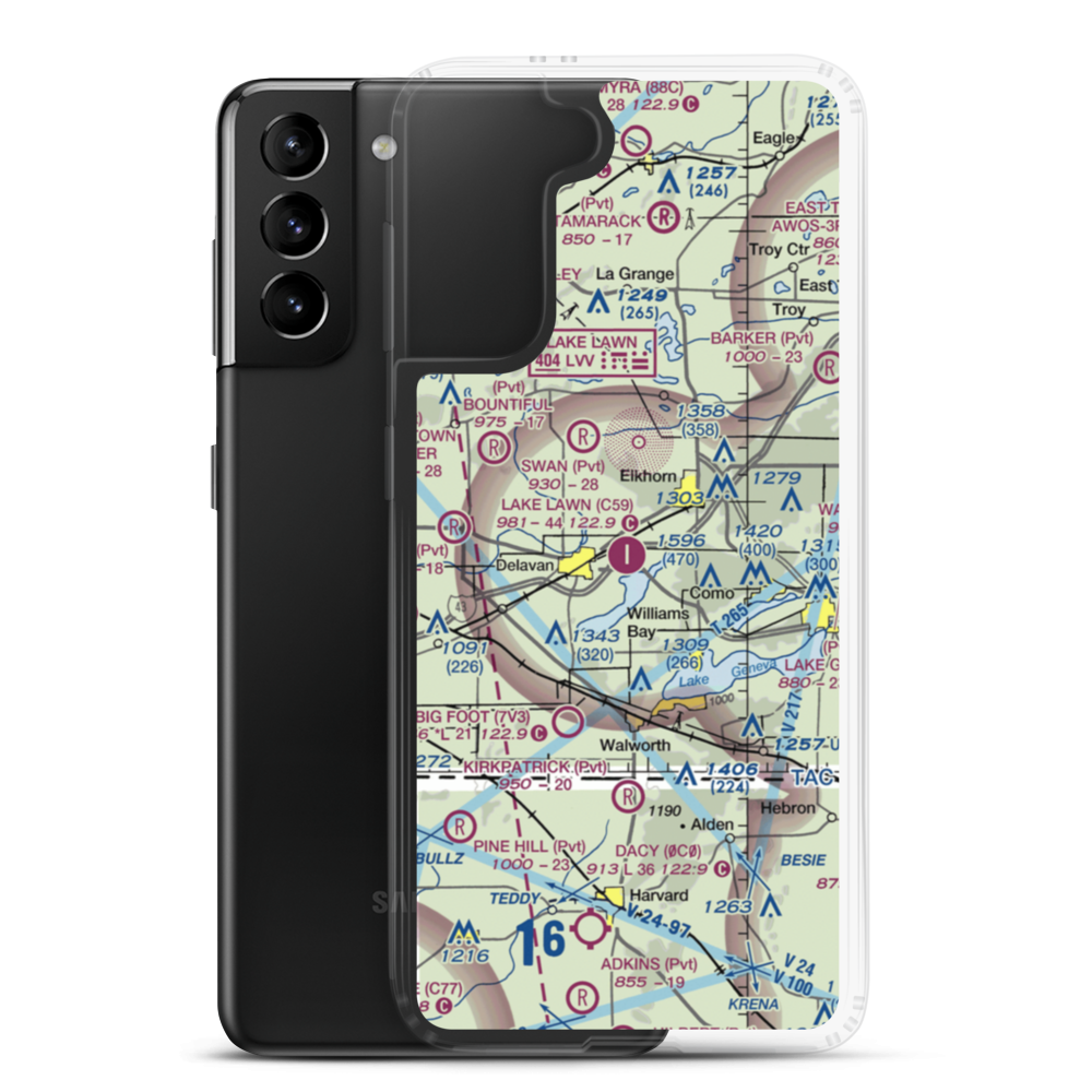 Lake Lawn Airport (C59) VFR Sectional Samsung Case Samsung Galaxy S21 Plus model shown