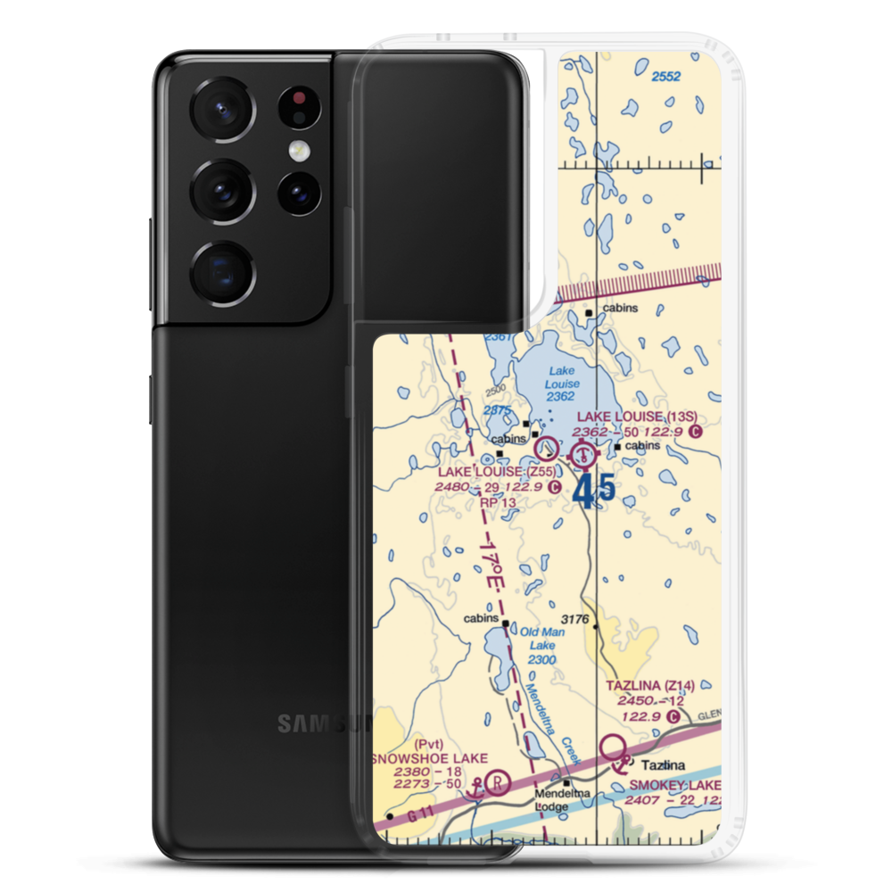 Lake Louise Airport (Z55) VFR Sectional Samsung Case Samsung Galaxy S21 Ultra model shown