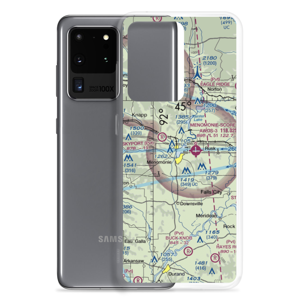 Lake Menomin Seaplane Base (WI04) VFR Sectional Samsung Case Samsung Galaxy S20 Ultra model shown