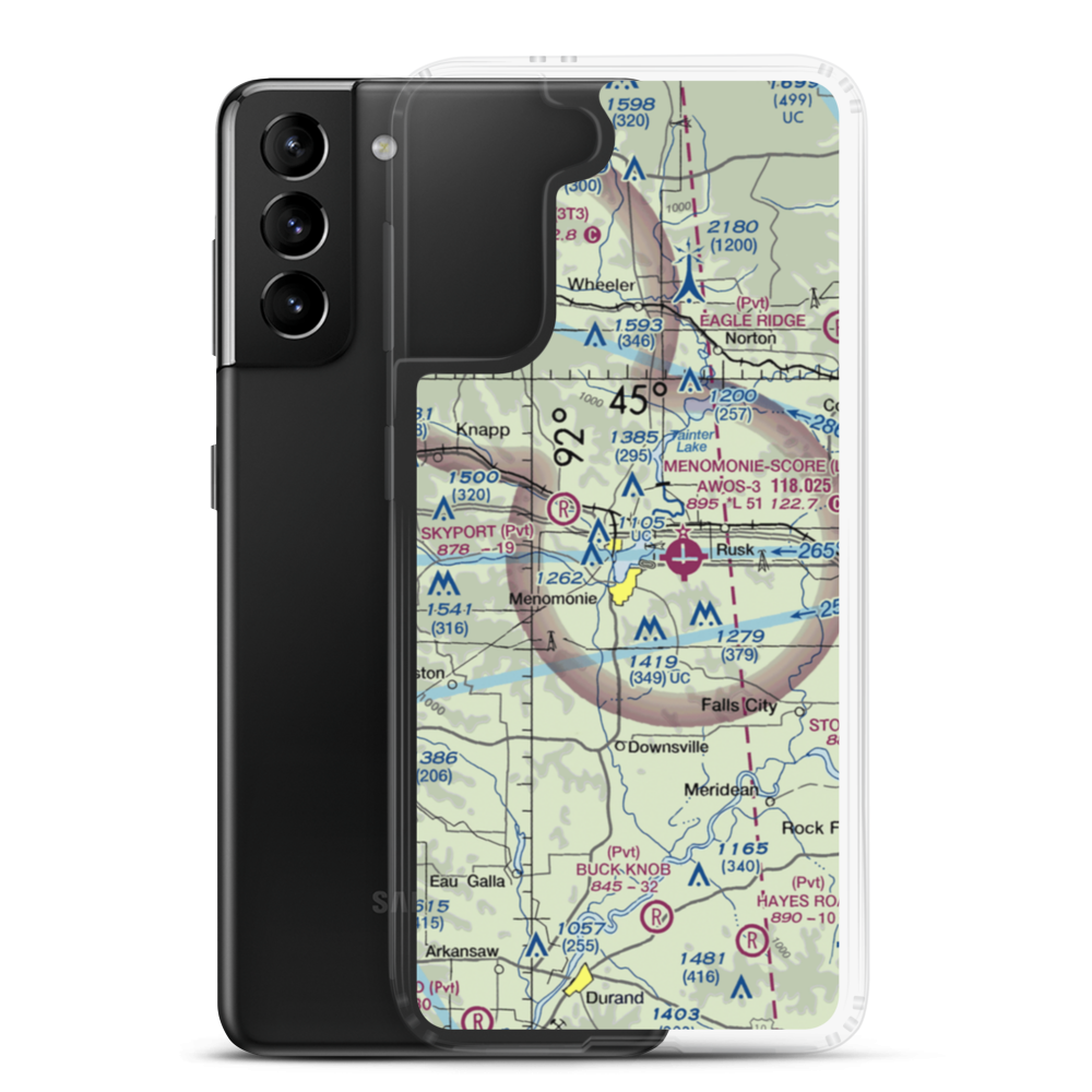 Lake Menomin Seaplane Base (WI04) VFR Sectional Samsung Case Samsung Galaxy S21 Plus model shown