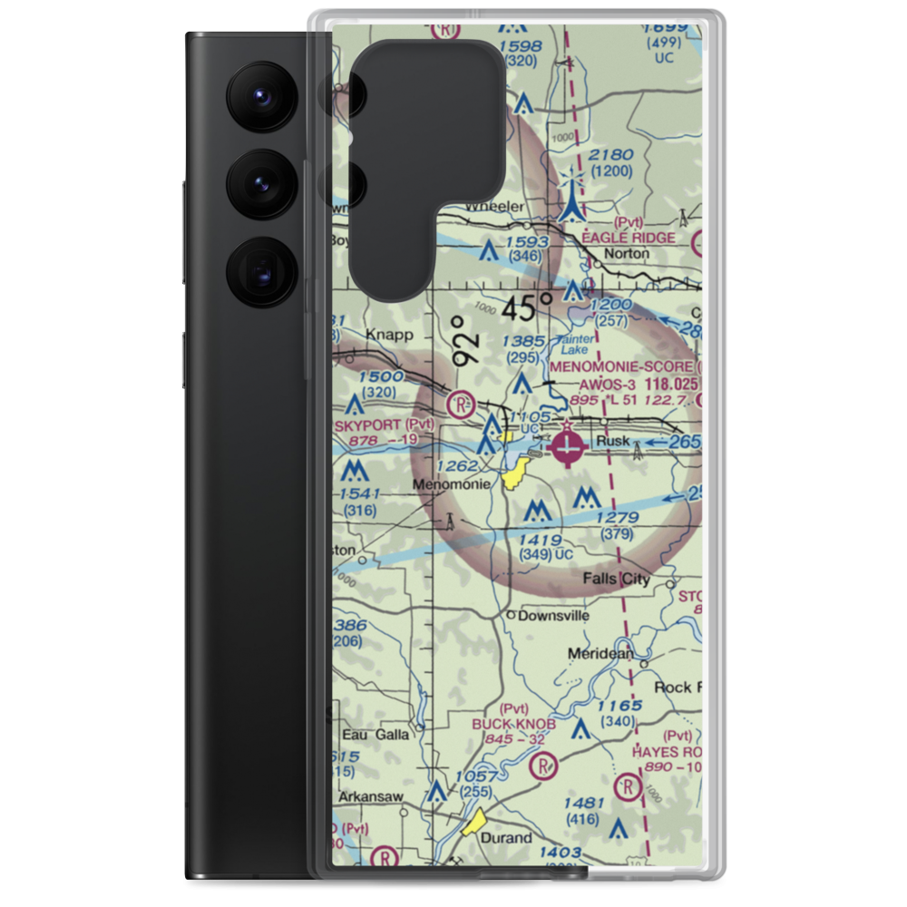 Lake Menomin Seaplane Base (WI04) VFR Sectional Samsung Case Samsung Galaxy S22 Ultra model shown
