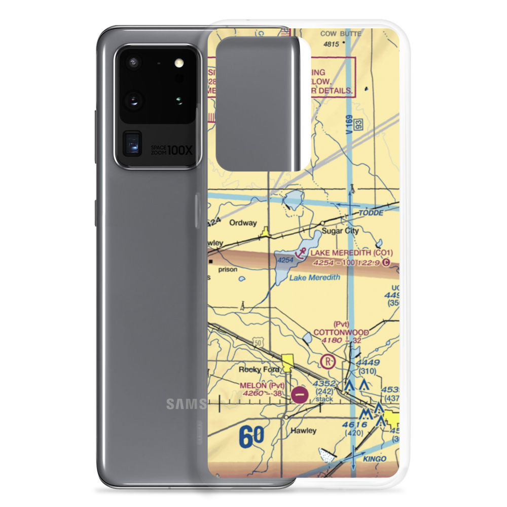 Lake Meredith Seaplane Base (CO1) VFR Sectional Samsung Case Samsung Galaxy S20 Ultra model shown