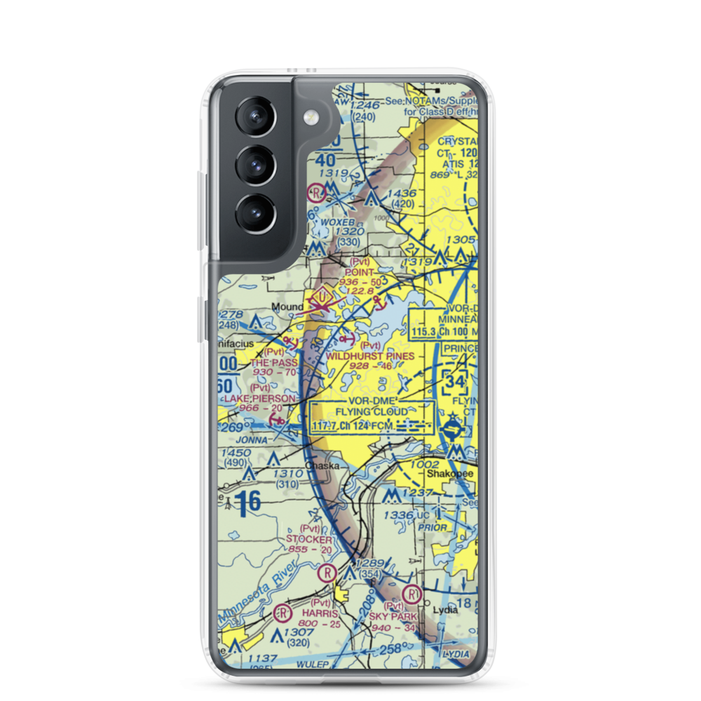 Lake Minnewashta Seaplane Base (MN02) VFR Sectional Samsung Case Samsung Galaxy S21 model shown