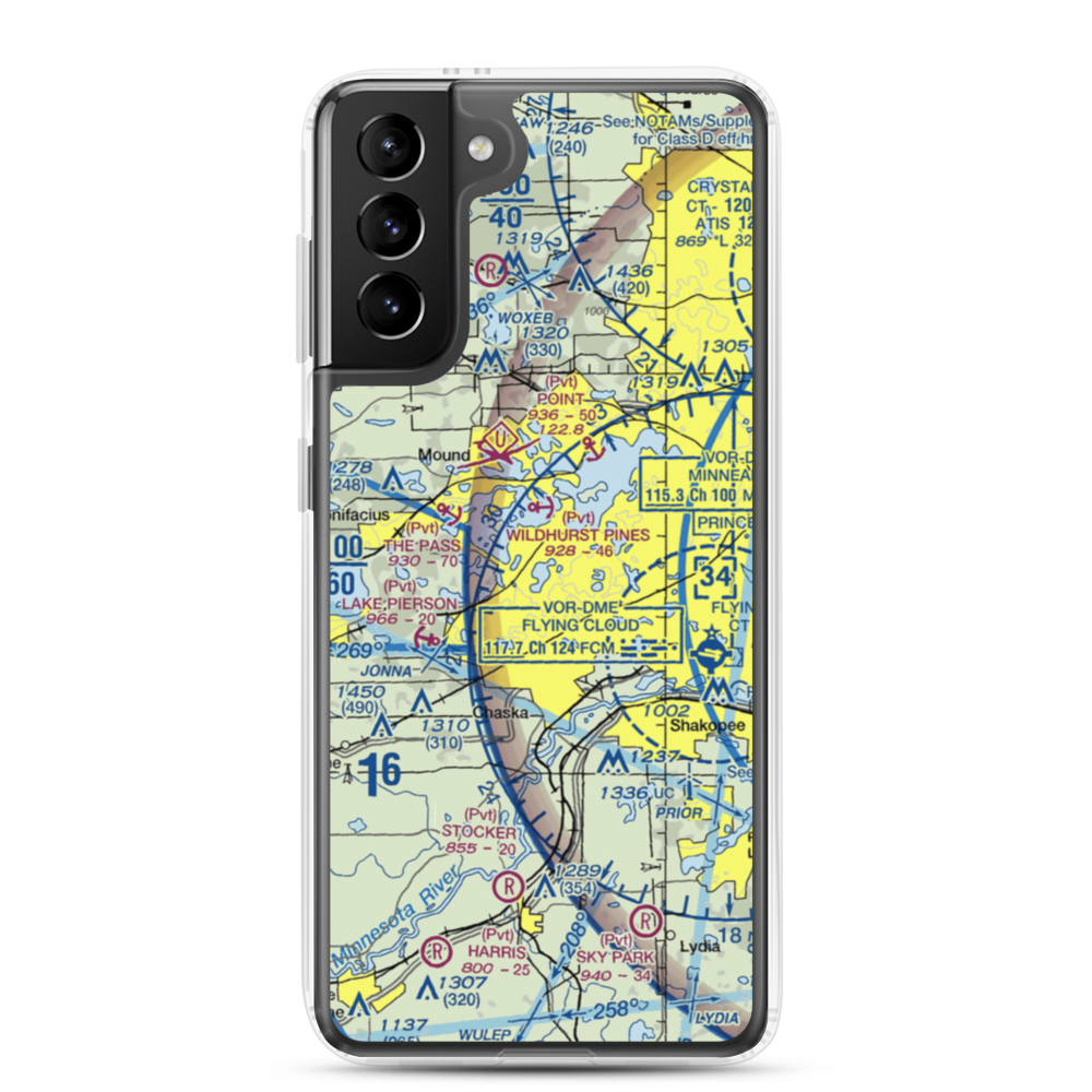 Lake Minnewashta Seaplane Base (MN02) VFR Sectional Samsung Case Samsung Galaxy S21 Plus model shown