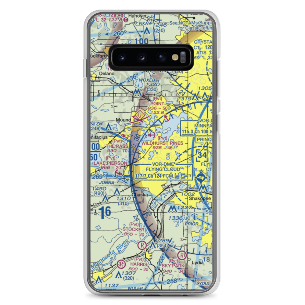 Lake Minnewashta Seaplane Base (MN02) VFR Sectional Samsung Case Samsung Galaxy S10+ model shown